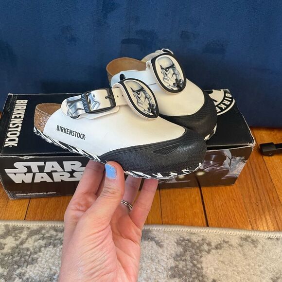 Birkenstock Kid's Birko-Flor Kay Star Wars Stormtrooper Shoes White Brand EU 26 - Picture 1 of 10